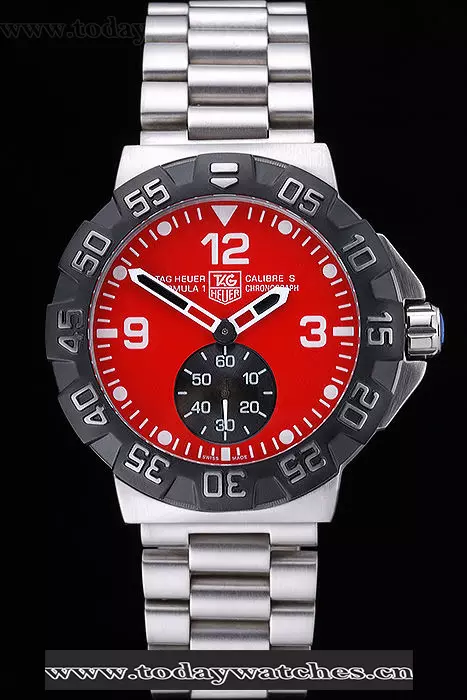 Tag Heuer Formula One Grande Date Red Dial Stainless Steel Bracelet Pant60182