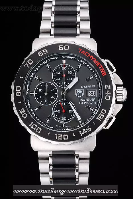 Tag Heuer Formula 1 Calibre 16 Chronograph Black Dial Two Tone Stainless Steel Band Pant60307