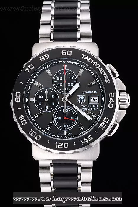 Tag Heuer Formula 1 Calibre 16 Chronograph Grey Dial Two Tone Stainless Steel Band Pant60308